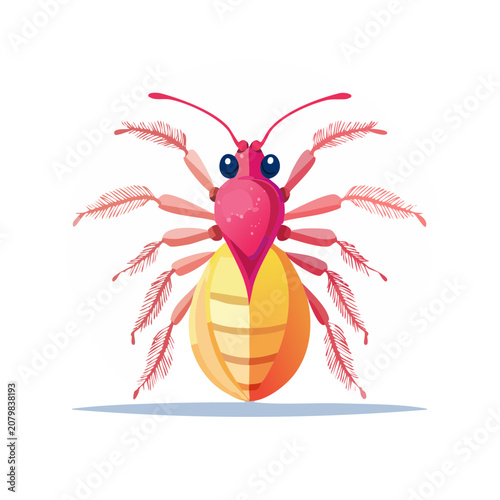 Colorful flat illustration of a ladybug