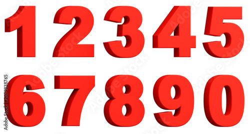 Cuadro en lienzo 3D素材_数字_赤