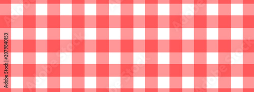 Checkered picnic plaid texture. Gingham or vichy pattern. Tablecloth, blanket, basket napkin or towel print. Italian pizzeria background. Wrapping paper or textile design.eps10 illustration.