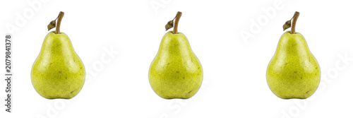 Foto Three Fresh Green Pears Isolated on White Background, High-Quality Fruit PNG Set