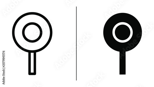Canvastavla Two simple magnifying glass icons in black on white background