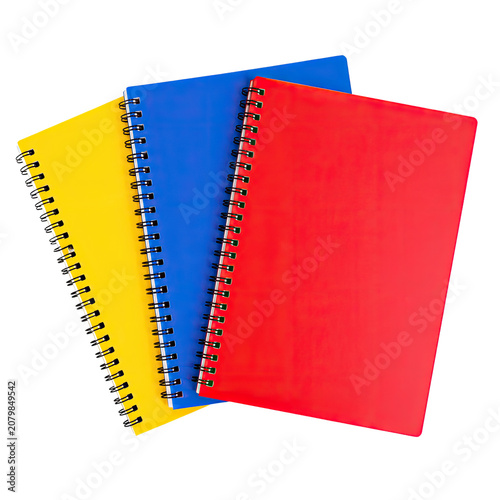 Colorful Spiral Notebook Collection Mockup Set Isolated on Transparent Background, Generative AI