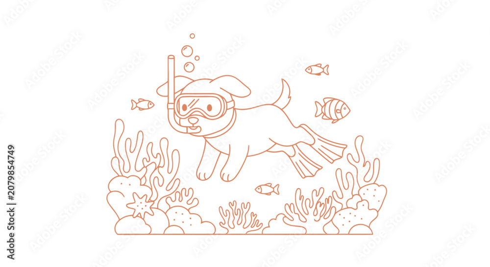 Fototapeta premium A scuba diver exploring an underwater scene with fish and coral.
