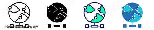 Foto Global Hub Icon Set Multiple Style Collection