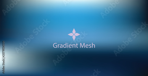 Deep blue and white gradient mesh background, with pink starburst, and text