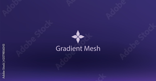 Deep purple gradient mesh background, with pink starburst, and text