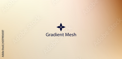 Soft beige gradient mesh background, with warm brown, accents, central