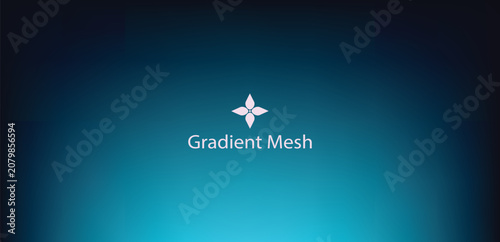 Teal and blue gradient mesh background, with bright light, accents, central