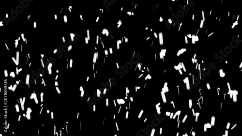 Realistic Snow Particle Animation On Black Background With Soft White Snowflakes Falling For Christmas Holiday Design
