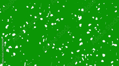 Realistic Snowflake Motion Graphics On green Background With Floating Winter Particles And Natural Falling Effect