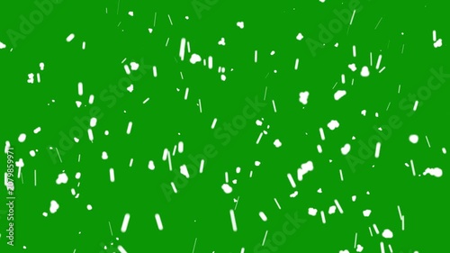 Realistic Snowflake Animation Motion Graphics In After Effects On Green Background With Falling Snow Particles Seamless Loop 4K