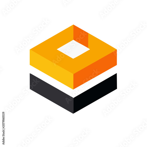 Isometric Stacked Cubes Vector Icon