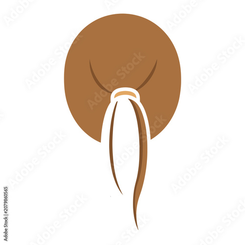 Flat vector illustration of a narwhal head with tusk