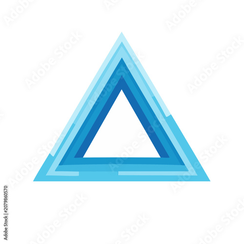 Nested blue triangles vector design