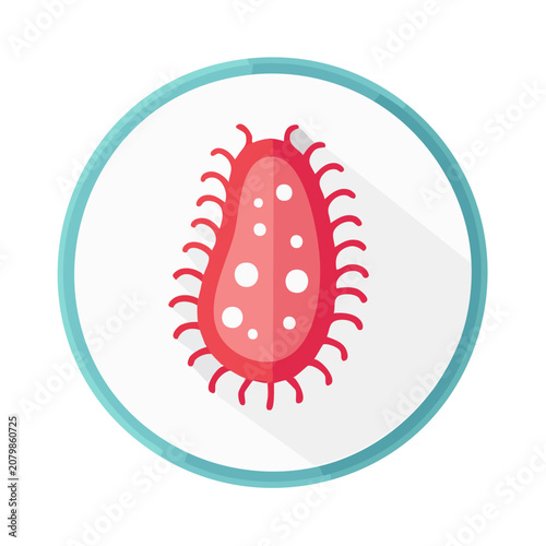 Red Bacterium Icon on Transparent Background