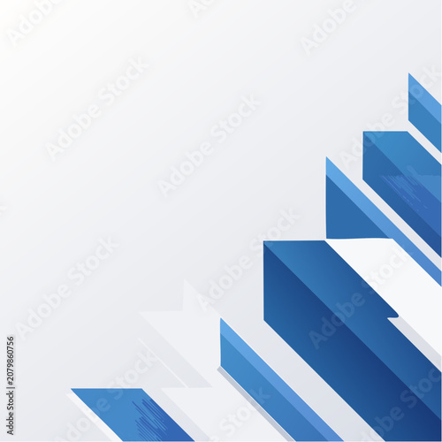 Abstract 3D Gradient Bars in Blue and White