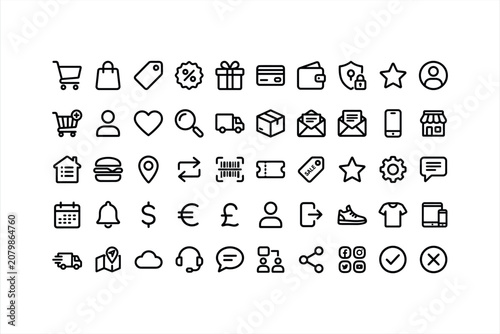 Shopping and business icons