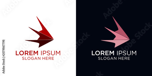 Abstract Origami Bird and Fast Arrow Logo Design for Corporate Branding