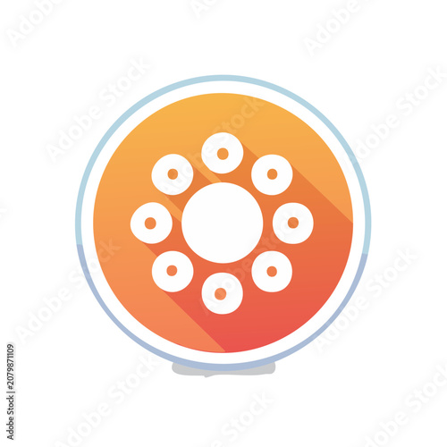 Flat vector icon of a smart speaker with buttons