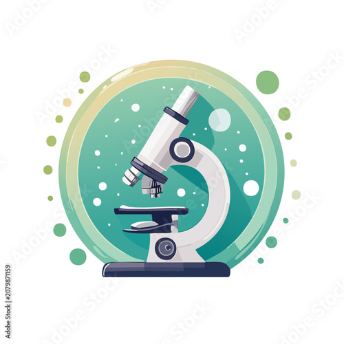 Flat vector illustration of a laboratory microscope