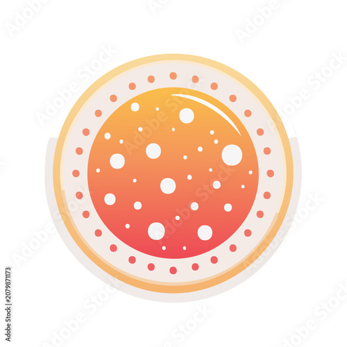 Flat vector illustration of a pizza with toppings