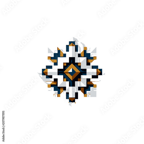 Geometric Snowflake Vector Illustration