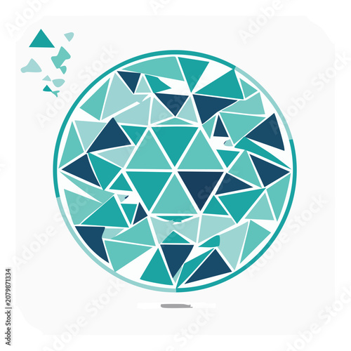 Abstract Geometric Mosaic Sphere Vector Illustration