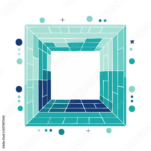 Abstract Geometric Tunnel Perspective Vector Illustration