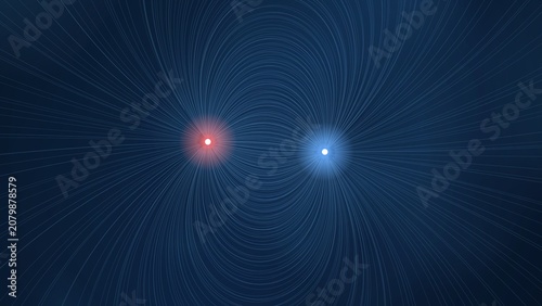 Fotografie Abstract Magnetic Field Lines Illustration