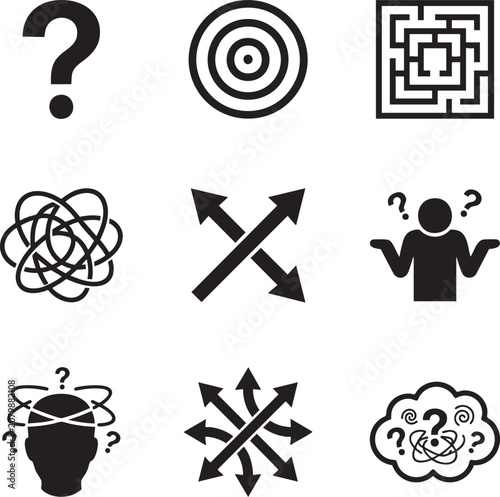 Bild auf Leinwand minimal confusion icon pack simple emotion outline design