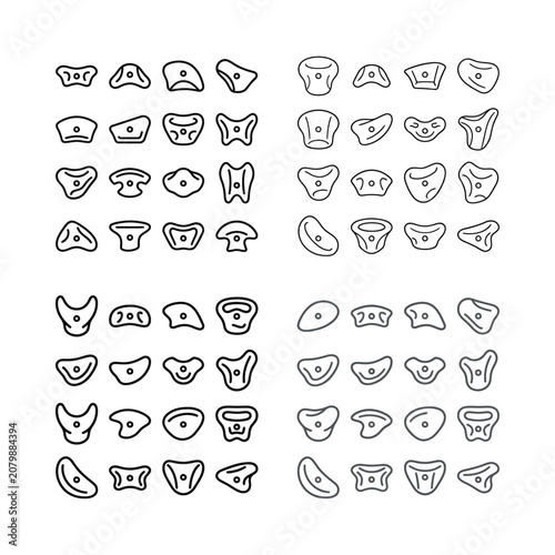 Climbing Holds Set - Vector Illustration of Rock Climbing Grips