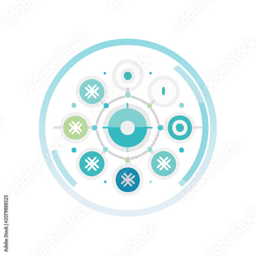 Flat design atomic structure vector illustration