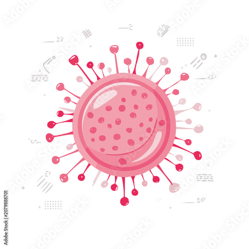 Pink Coronavirus Vector Illustration