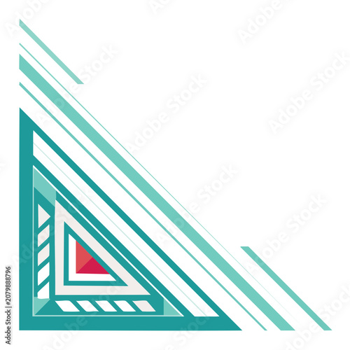 Abstract Geometric Corner Design with Nested Triangles and Stripes