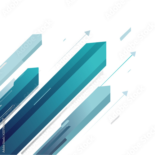 Abstract geometric bars with arrows in flat design