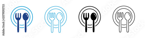 Restaurant Icon Set Multiple Style