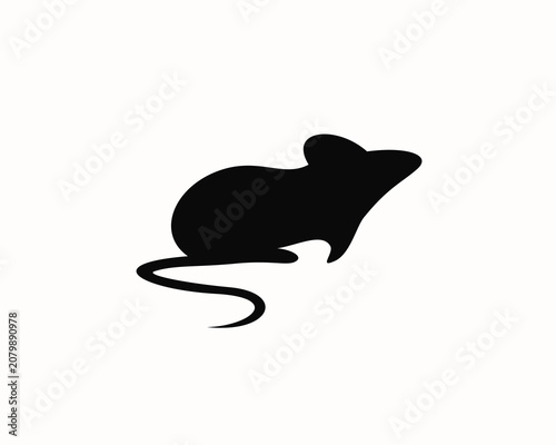 simple abstract black silhouette mouse logo design template illustration inspiration