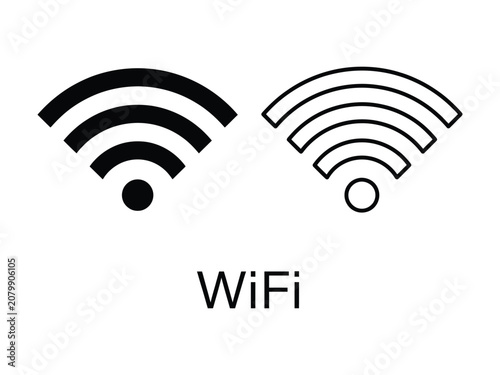 Photos Wifi signal strength icons filled and outline versions for digital use
