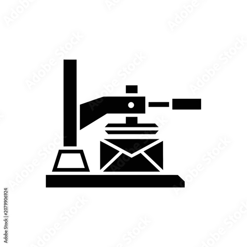 Принти на полотні Envelope Sealing Machine Icon, Mail Processing, Business Document Security