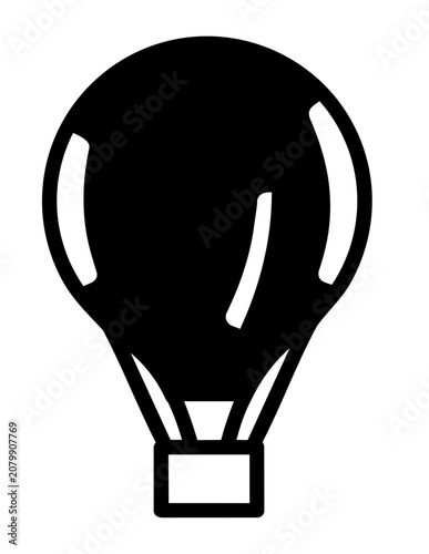 Hot air balloon icon symbol.