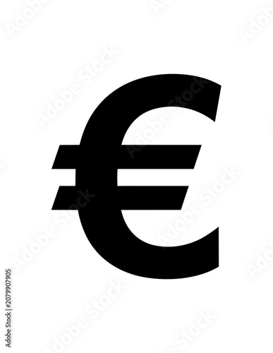 Euro currency symbol icon logo.