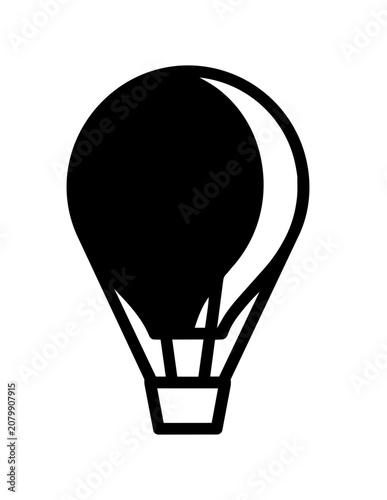 Hot air balloon icon symbol.