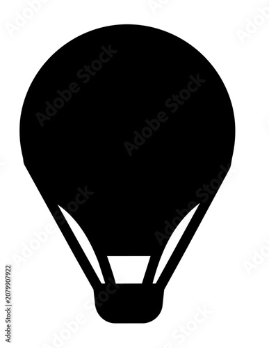 Hot air balloon silhouette icon.
