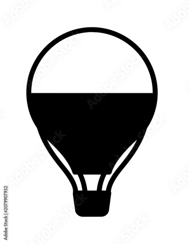Hot air balloon icon silhouette.