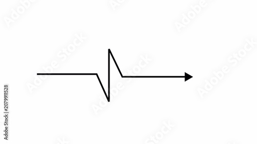 Minimal Zigzag Arrow Left Right Loop Animation Alpha Channel 4K