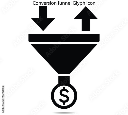 Conversion funnel Glyph icon