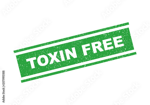 Fotografía Green toxin free rubber stamp seal icon