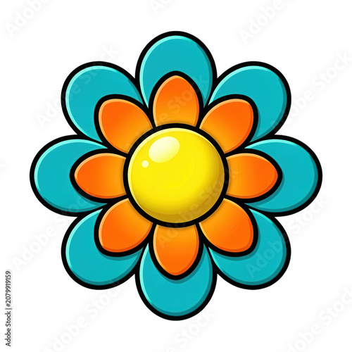 Colorful Cartoon Flower Transparent Background
