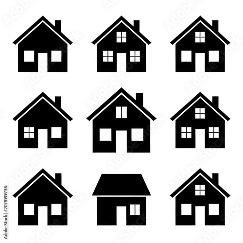 House Outline Set Transparent Background