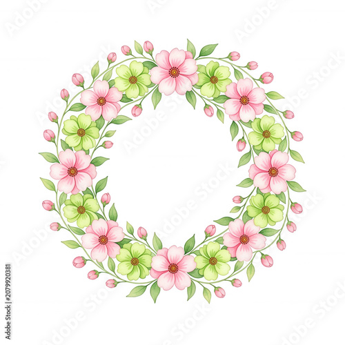 Pink Floral Wreath Transparent Background